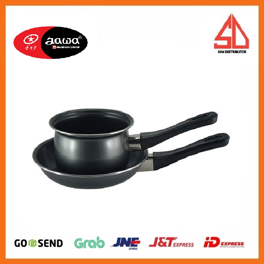 Maspion Maslon Milkpan 14cm belly + frypan 20cm PMB1420 1 SET