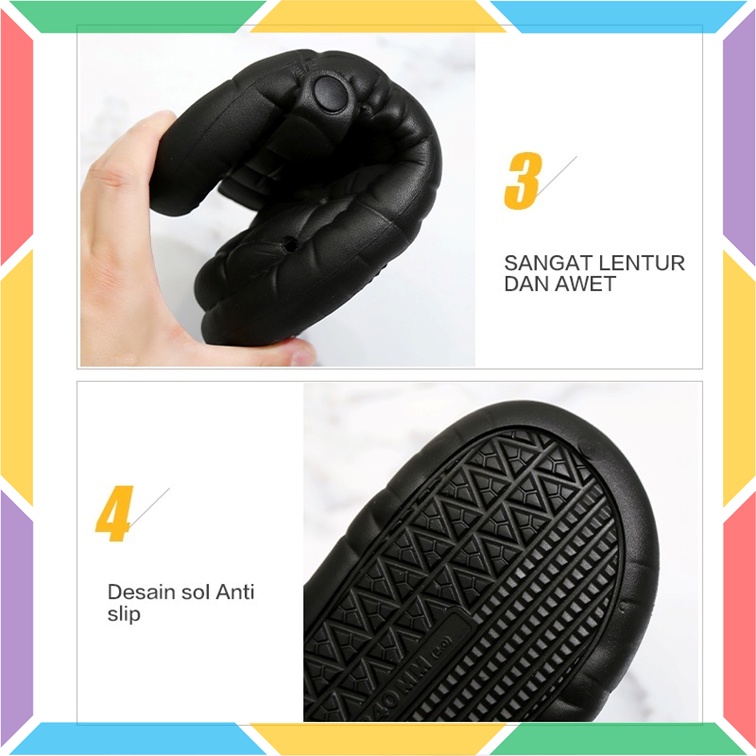 002WL1 Sandal Bakpau Bakpao Crocs Wanita Wonderly Sendal Selop Baim Ketupat Ringan Empuk Miniso