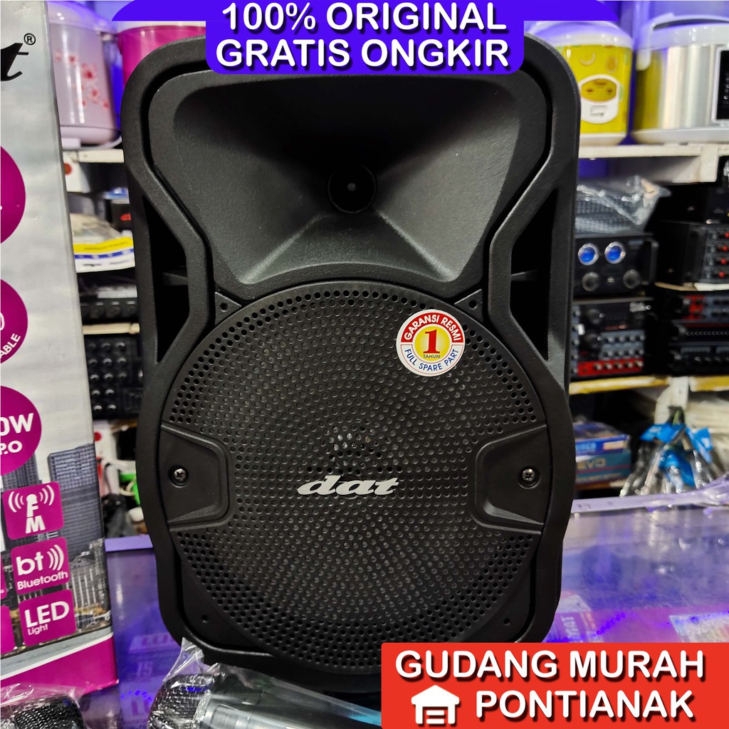 DAT DT 820QD bonus 2 Mic Wireless Speaker Bluethoot Karaoke Seperti GMC Ampli meeting 8&quot; 8inch