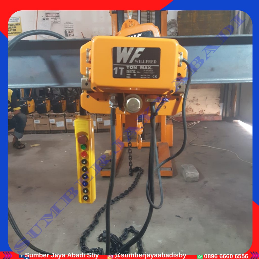 WILLFRED ELECTRIC TROLLEY 1TON  3PHASE 380V FOR CHAIN HOIST 1TON  WITH HOOK