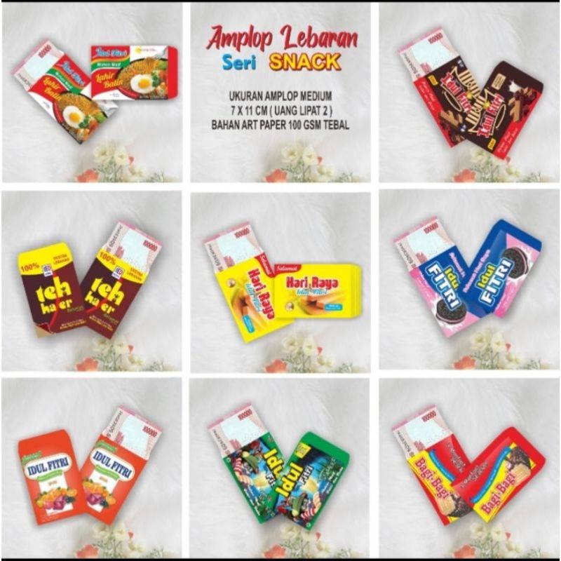 

Amplop Lebaran Motif Snack // Size Medium // Isi 10pcs