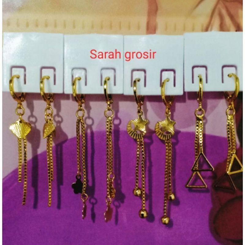 Anting Rumbai,Anting desi Rumbai dan Anting clip Rumbai,sepuh emas 24K