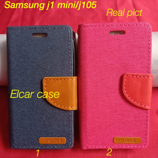 Flip case cover flipcase dompet canvas samsung galaxy j1 mini j1mini j105 J1 mini prime samsung z2