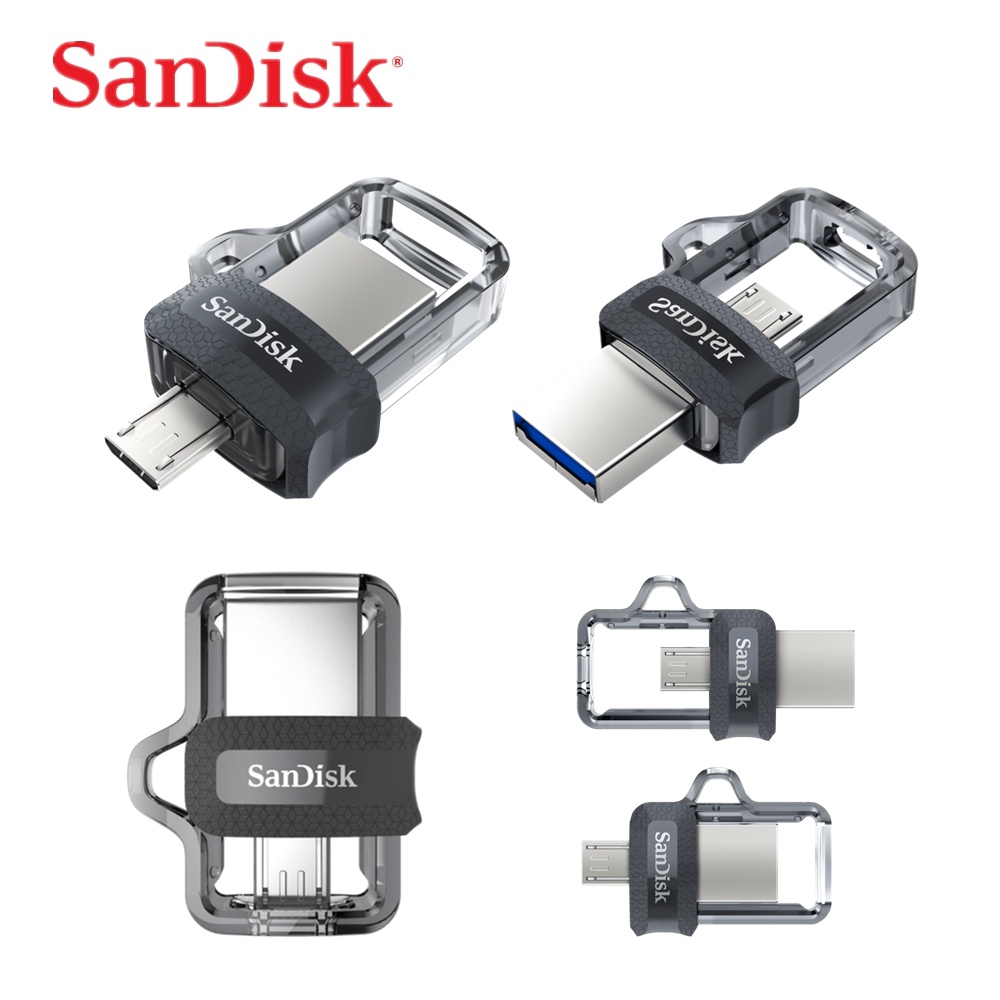 【100% ORI】Sandisk Flashdisk Otg USB 3.0  Flash Disk OTG Dual Drive 16/32/64/128GB 130M/S