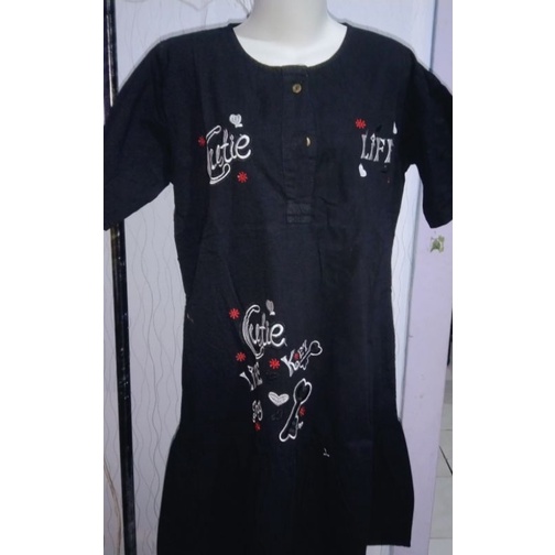 tunik daster jeans hitam