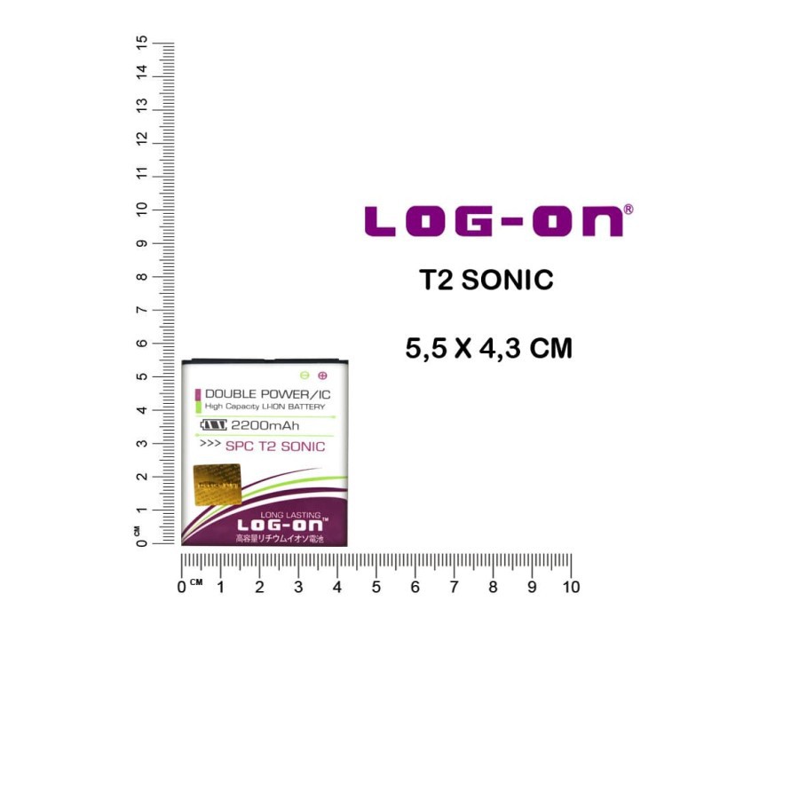 BATERAI SPC T2 SONIC - LOG ON DOUBLE POWER BATTERY BATRE