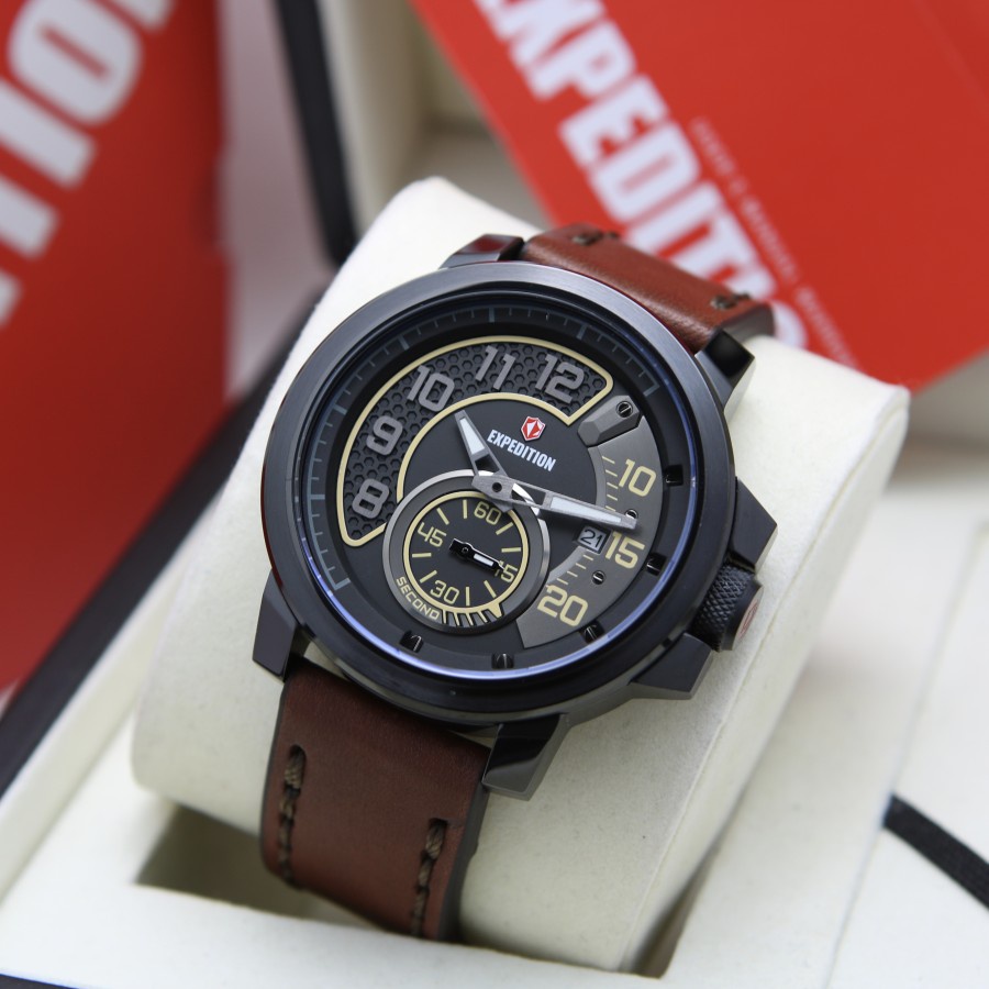 JAM TANGAN PRIA EXPEDITION 6825 / E6825 / E 6825 LEATHER ORIGINAL GARANSI RESMI 1 TAHUN