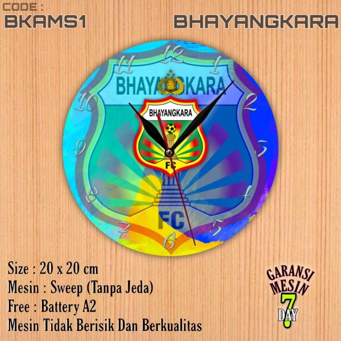 Jam Dinding BHAYANGKARA FC Team Club Klub Sepak bola POLRI BHAYANGKARA FC