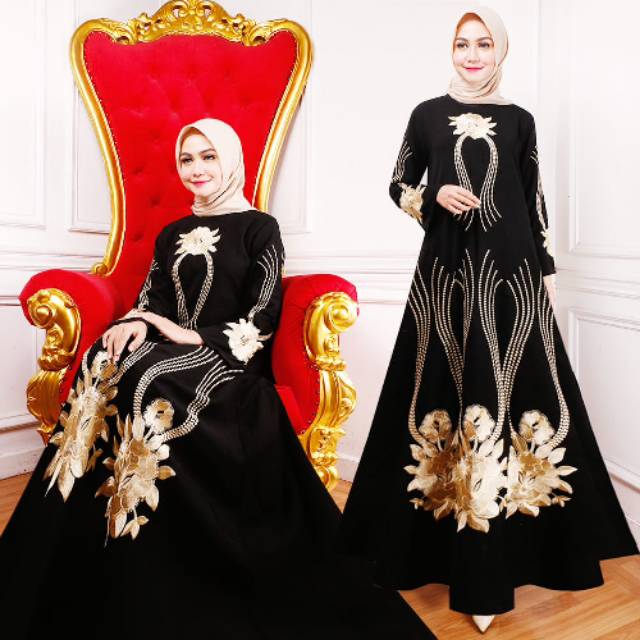 Abaya jetblack.bordir original by cindy