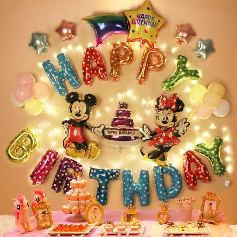 COD DEKOR MICKEY DEKOR HBD MINNIE MEDIUM SET DEKOR PAKET DEKOR