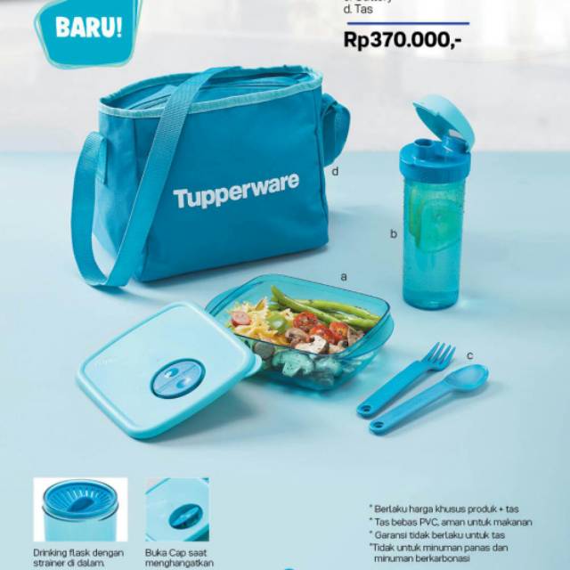 Tupperware lunch box biru