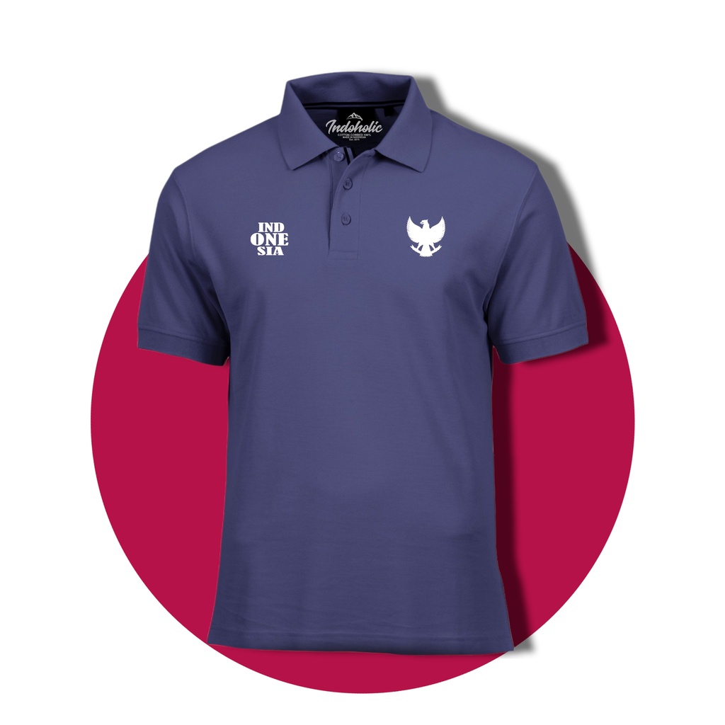 Indoholic Atasan Baju Pakaian Pria Kaos Kerah Polo Shirt Poloshirt Olahraga Sport Otomotif Wanita Original Katun Pique 100% Garuda Indonesia