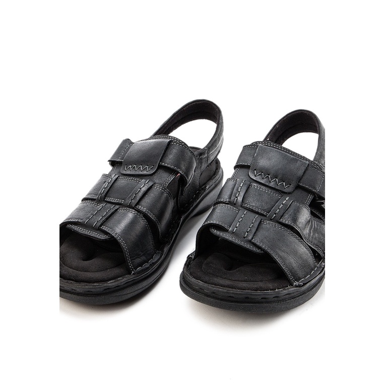 SANDAL CASUAL JIM JOKER PRIA ORIGINAL SLINGBACK KULIT HITAM JJ11