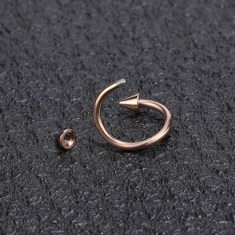 Anting Tindik Hidung / Bibir / Tulang Rawan Telinga Bentuk Bulat Bahan Stainless Steel