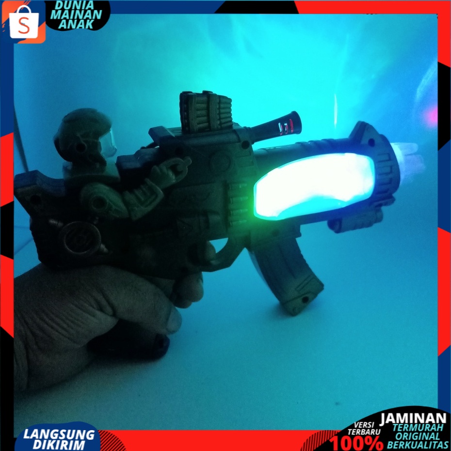 Mainan anak Pistol Lampu Disco Space Gun Music Light Tembakan Baterai Bersuara