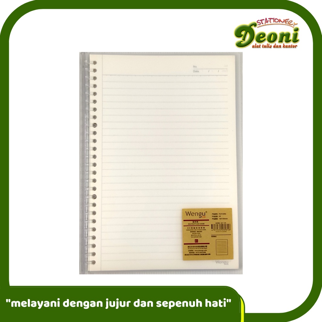 WENGU Binder Ring B5 Notebook Transparan