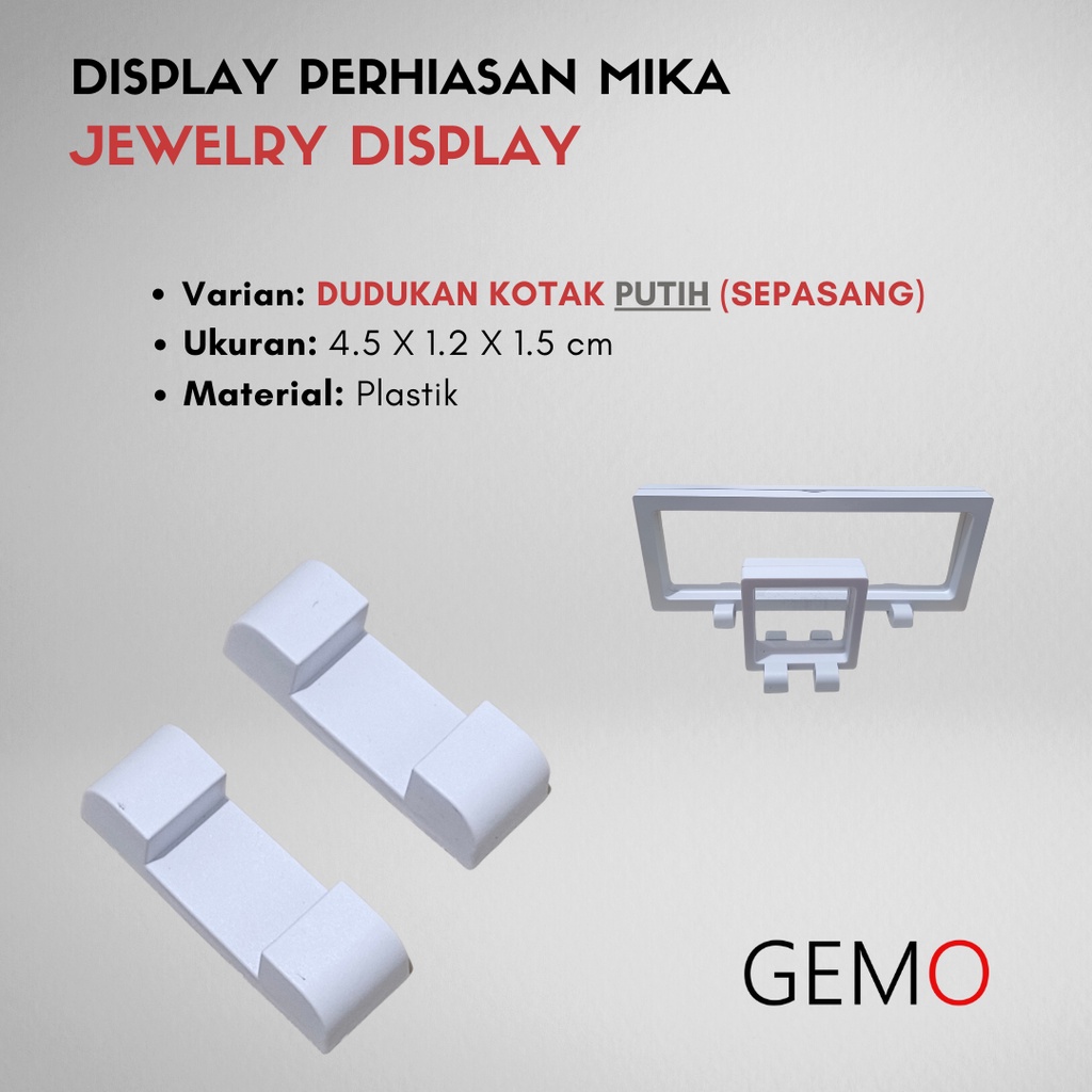 Display Perhiasan Mika, Jewelry Cincin Kawin, Liontin, Gelang, Kalung, Anting Murah Alat Peraga Toko Emas Berlian Perak Diamond