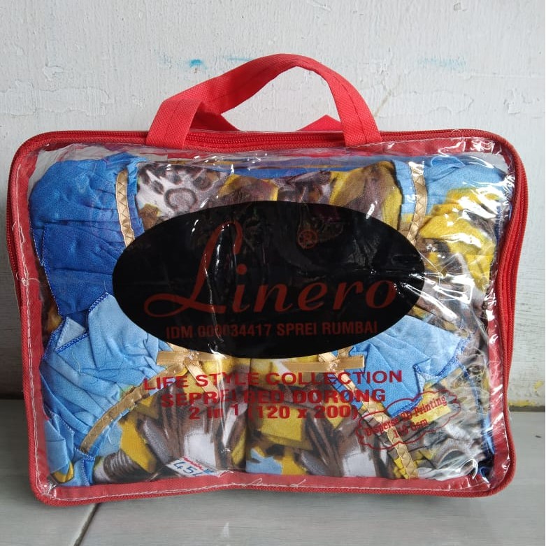 Sprei 4 Kaki Bed Sorong Duo 2In1 Motif Transformer 120X200X20cm