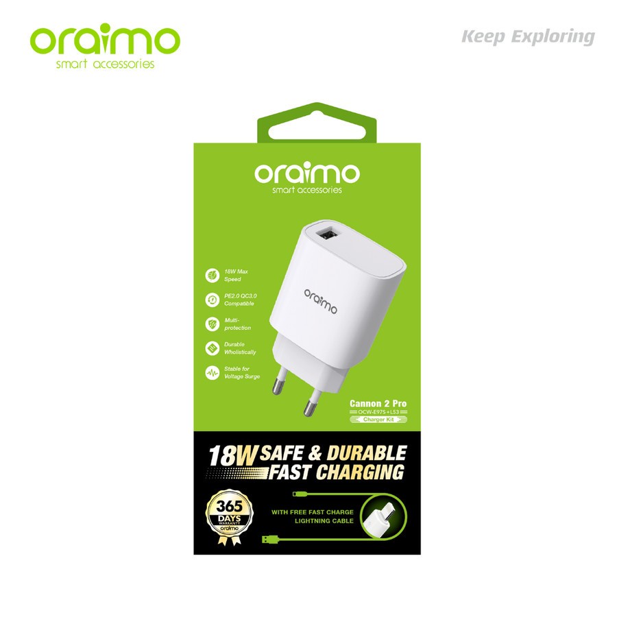 Oraimo OCW-E97S+L53 Cannon 2 Pro Charger Kit 18W Fast Charging