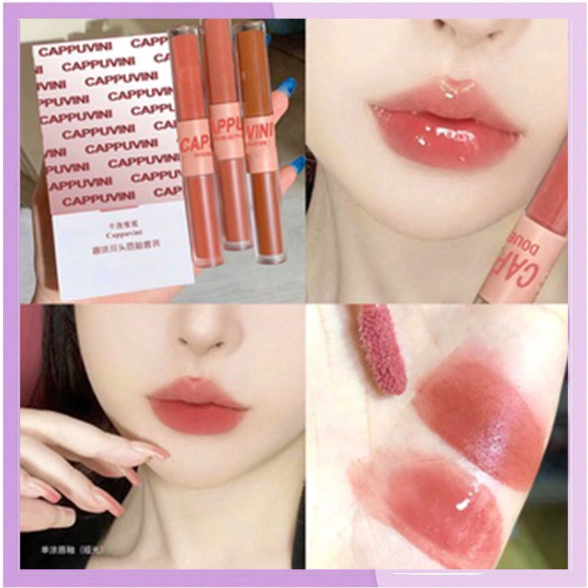 CAPPUVINI Lipstik Dua Ujung Lip Cream There are soft and vibrant colors that can also be diombreed to make the results more beautiful.XX040
