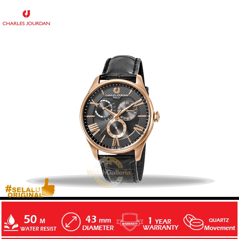 Jam Tangan Analog Man Charles Jourdan CJ1047-1533M Original Murah