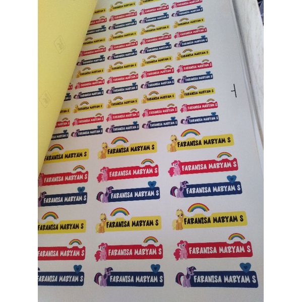 

Sticker Nama Lucu Untuk buku pelajaran/ stiker nama