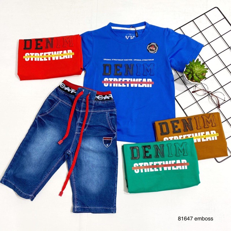 GROSIR 3set Setelan Jeans YESS KIDS 16-20(9-11th)/Setelan Anak YESS KIDS/BOY SET