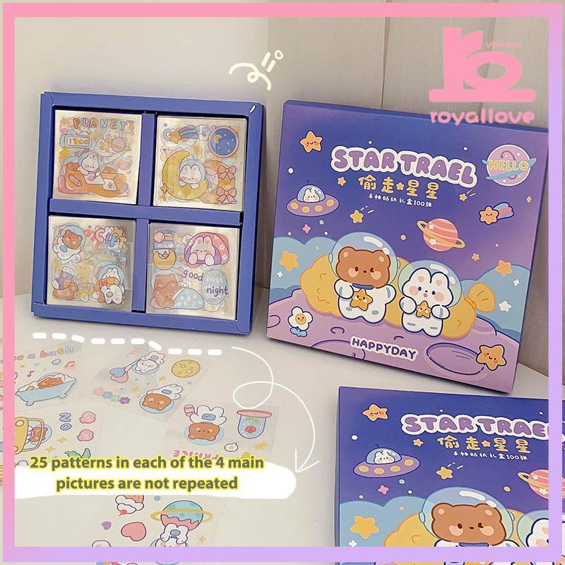 

COD✨Kartun Tahan Air Tanpa Jejak Buku Pegangan Stiker Dekorasi Pola Kecil DIY Stiker Ponsel-love