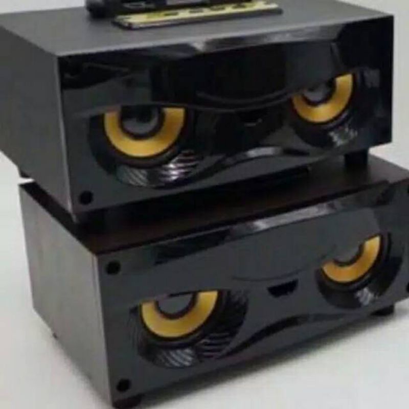 SPEAKER WIRELESS BLUETOOTH FLECO F5 F6 BT RADIO FM/SALON AKTIF PORTABLE SUPER BASS MP3 MOTIF KAYU