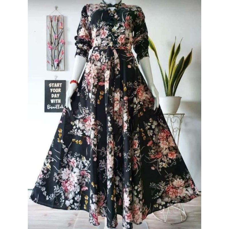 BAJU WANITA GAMIS MAXI TUTU TULIP DRES MUSLIM KATUN TERLARIS