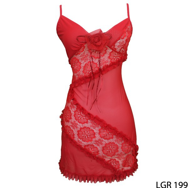 Baju Lingerie Wanita Dewasa Transparan Spandek Merah – LGR 199