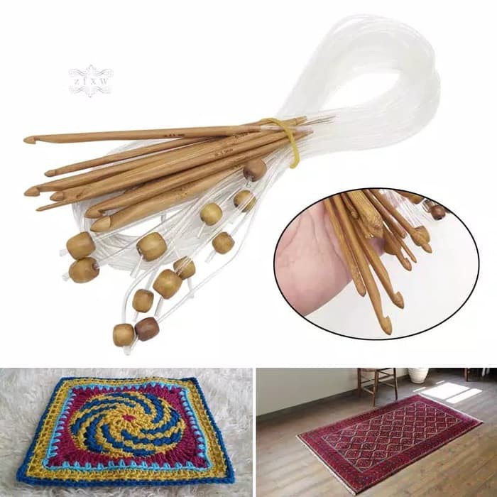 SET TUNISIAN HAKPEN HOOK ALAT RAJUT JARUM RAJUT 11PC 2-8MM MURAH BERKUALITAS IMPORT
