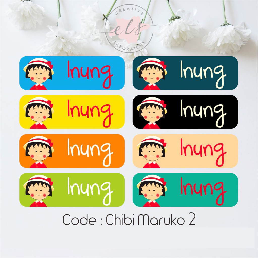 

stiker label nama custom waterproof anti air