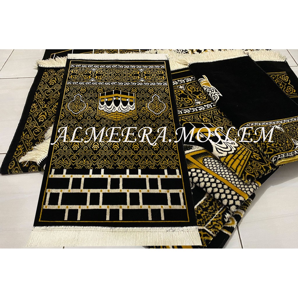 Sajadah Turki Motif Kiswah kakbah Raudhah Super Platinum Ukuran Besar By Almeera.Moslem