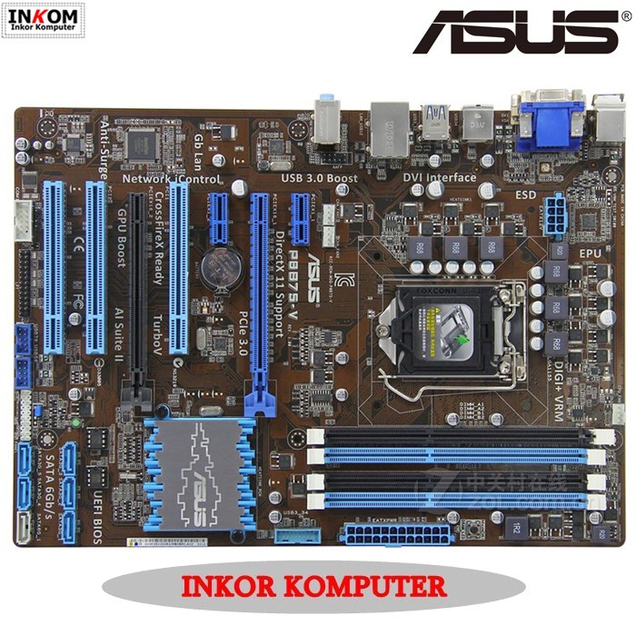 Mainboard Mobo Motherboard Intel B75 LGA1155 ASUS ATX