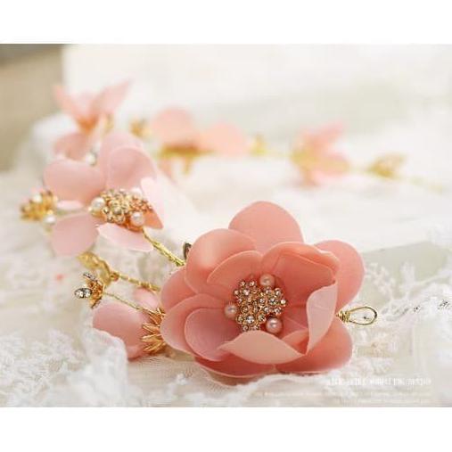 Headpiece bunga hiasan sanggul rambut pengantin
