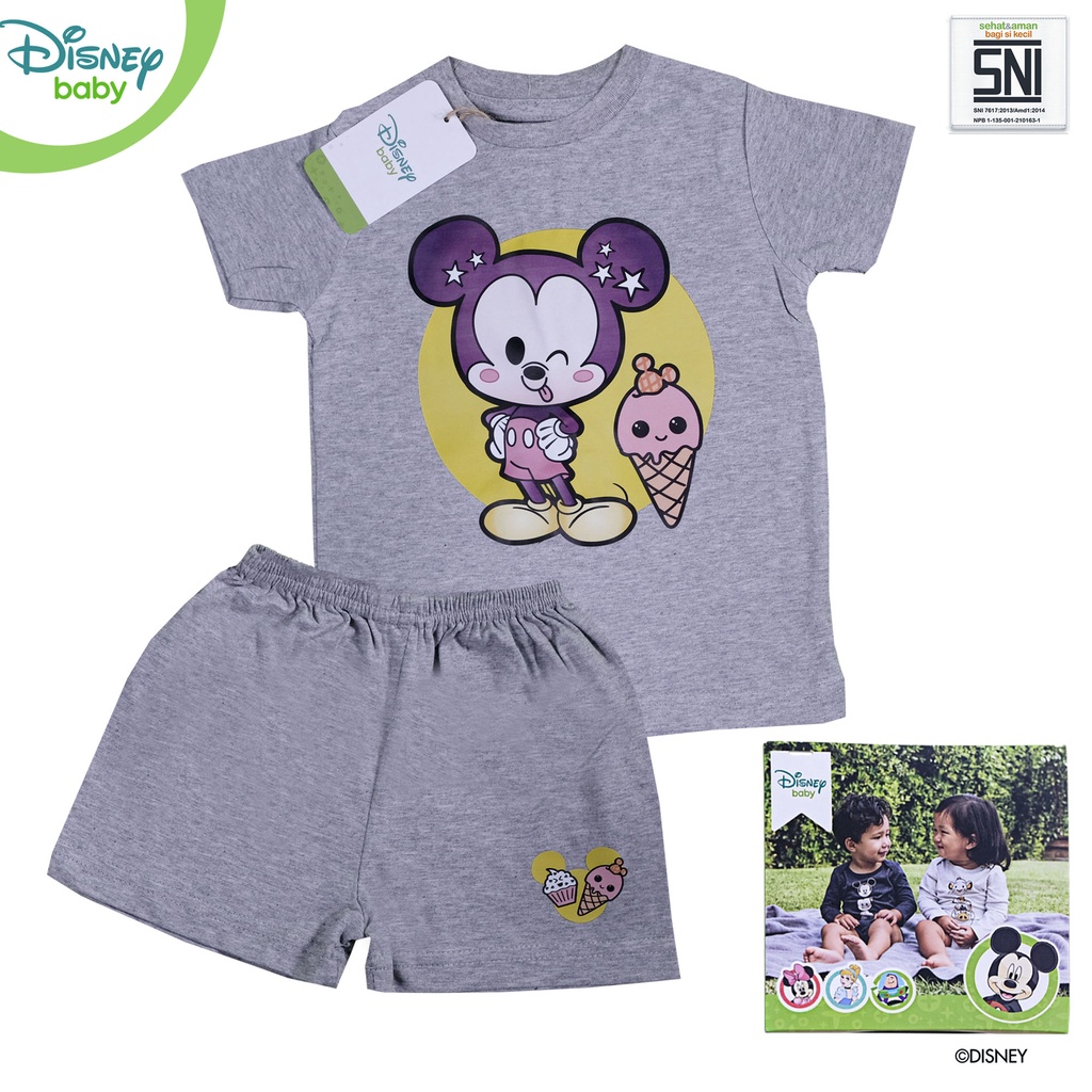 Baju Setelan Bayi Mickey DISNEY Katun Bambu DMF266