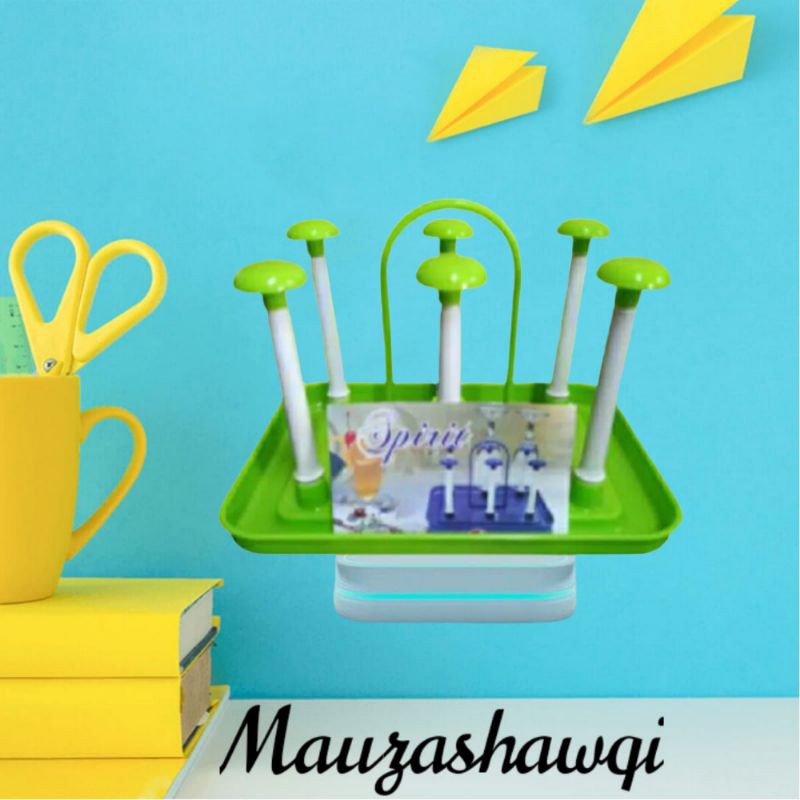 Stand gelas plastik spirit / Rak gelas gantung