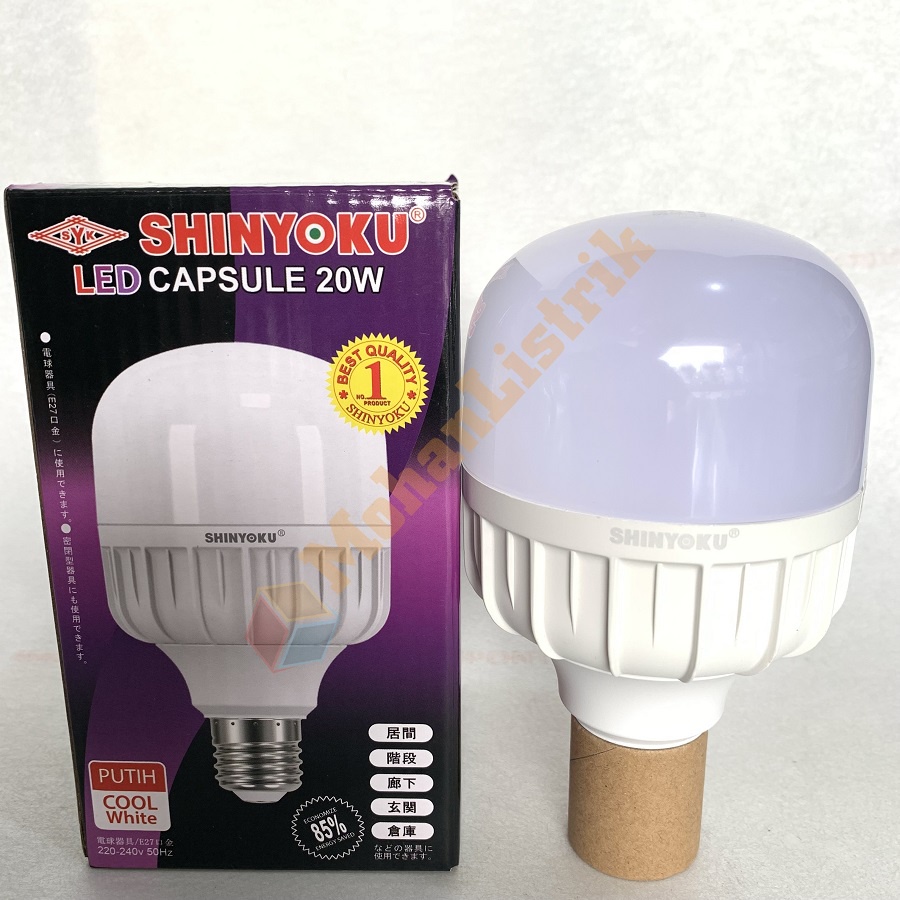 Lampu Led Capsule Garansi Shinyoku Bohlam Led Capsule 20W 30W 40W 50W - Putih