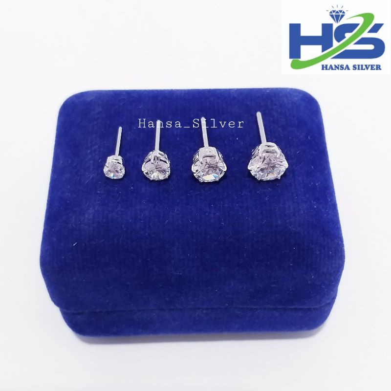 Jual Anting Perak Asli Silver 925 Lapis Emas Putih Model Giwang Tusuk