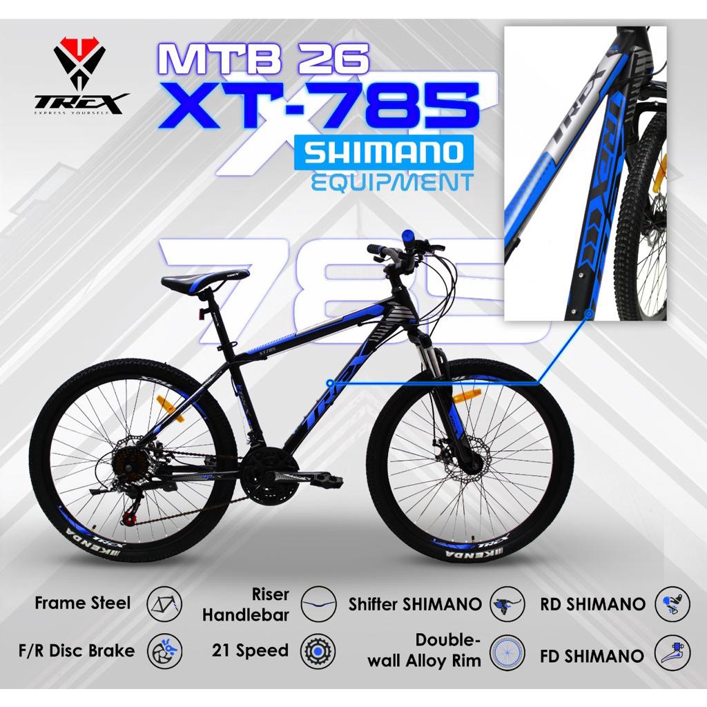 Sepeda Gunung Mtb 26 Trex Xt 785 shimano