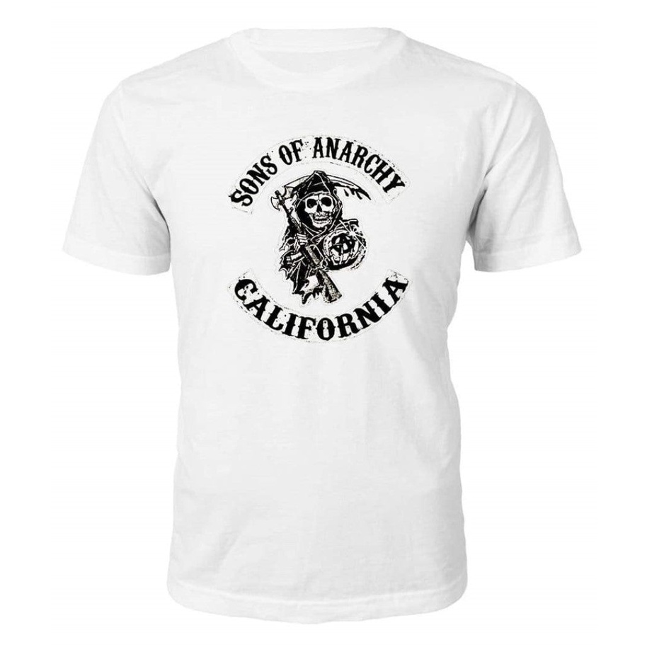 Pesan Cetak Kaos Atasan Sons Of Anarchy White