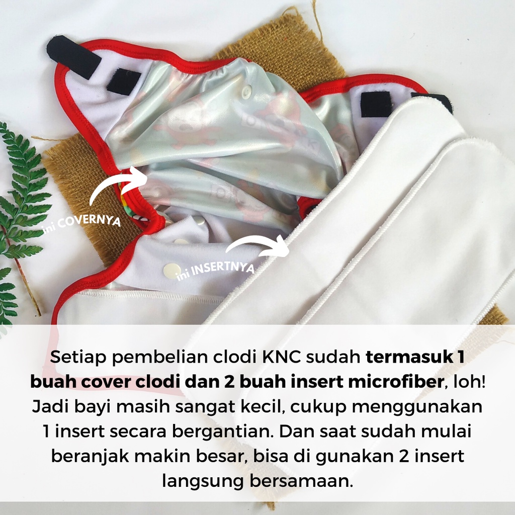 Klodiz Coveria Clodi Newborn Popok Kain Cuci Ulang Bayi Baru Lahir Cegah Bocor Samping Leg Gusset 2 Penyerap Insert