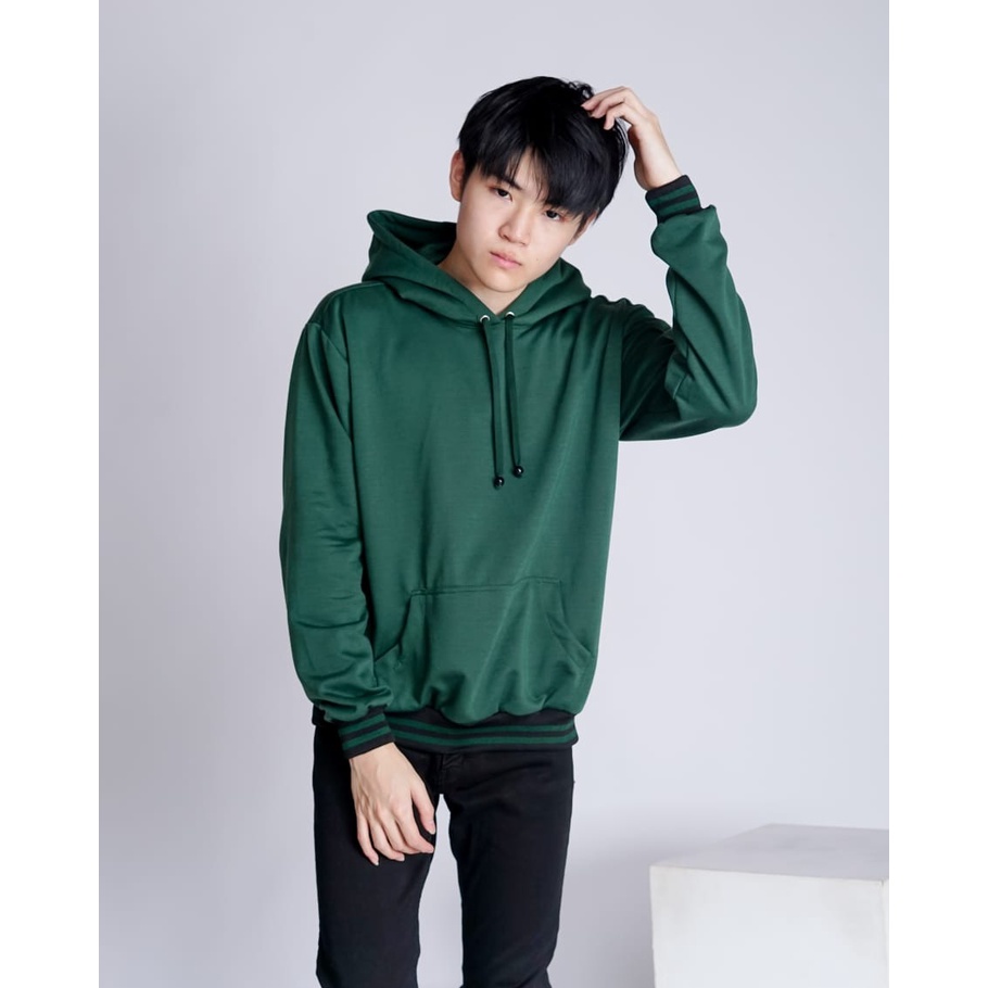 MUKZHOP - Sweater Hoodie BASIC HIJAU BOTOL