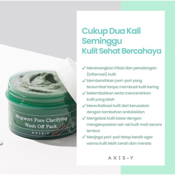 [BPOM] ORI 100% EXP 2023 | AXIS-Y Mugwort Pore Clarifying Wash Off Pack 100ml | Mugwort Mask