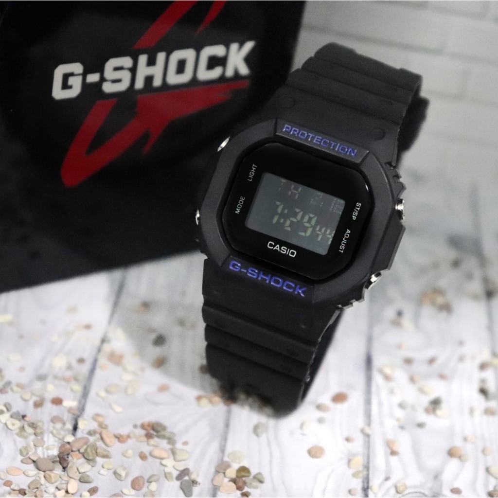 JAM TANGAN PRIA G-SHOCK CASIO DW 5600 FULL BLACK  HITAM MERAH HITAM PUTIH