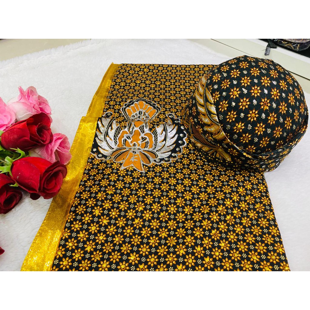 Set Blangkon Solo Kain Jarik Prodo  Motif Truntum Garuda Elegan