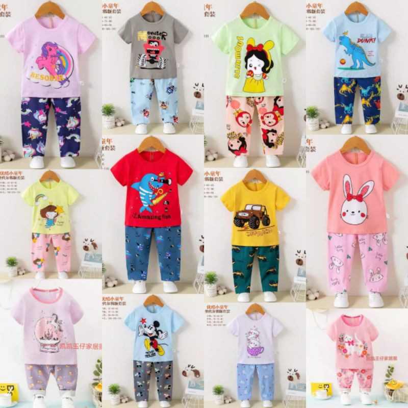 SETELAN BAJU TIDUR/baju santai ANAK IMPORT CP 5-7