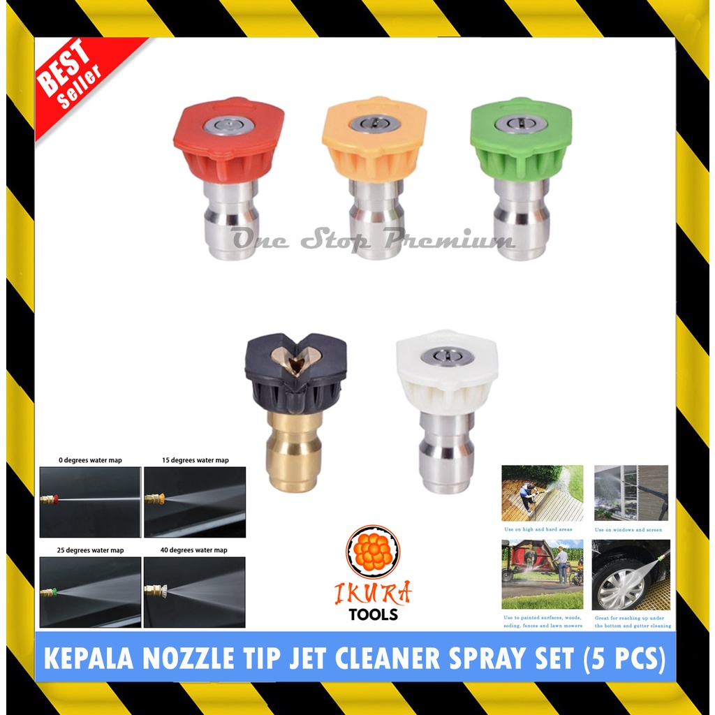 KEPALA UJUNG SEMPROTAN AIR WASHER SPRAYER MESIN PRESSURE GUN JET CLEANER NOZZLE TIP SPRAYER SET QUIC