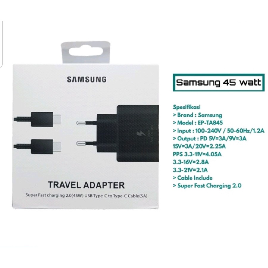 CHARGER SAMSUNG 45W ORIGINAL FAST CHARGING TYPE C TO TYPE C // CHASAN SUPER CHARGING SAMSUNG - BDC